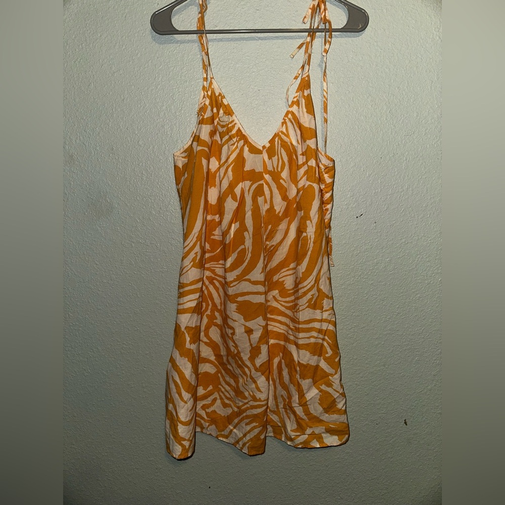 H&M Vivid Orange and White Mini Dress
